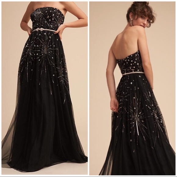 Anthropologie Dresses & Skirts - black celestial stars gown dress "Solstice" BHLDN